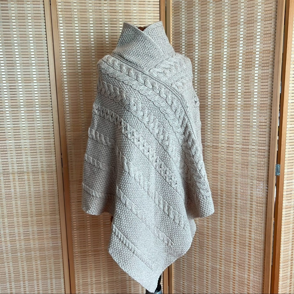 Aran Crafts Poncho  100% Merino Wool
